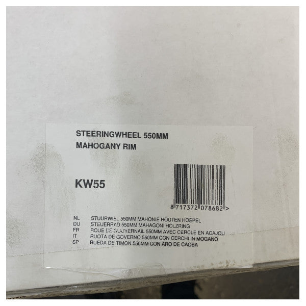 Volante Vetus KW55 com aro de mogno 550 mm incluindo capa 