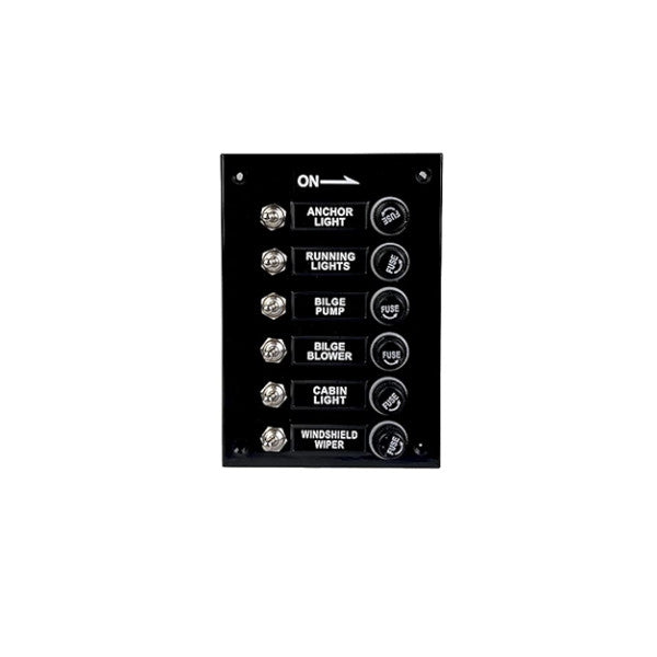 Talamex 6-function electric 12V switch panel with fuse - 14571006