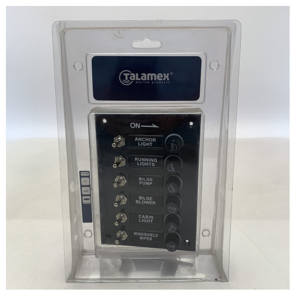Talamex 6 -Funzjoni Electric 12V Switch Panel bil-Fjus - 14571006