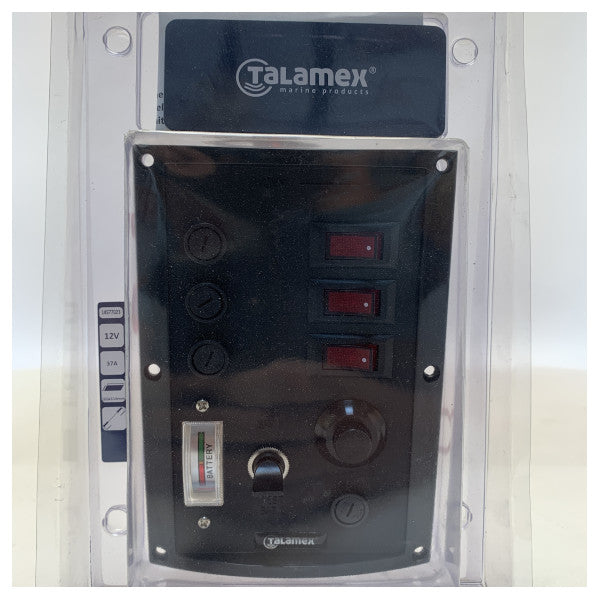 Talamex 3-function 12V electric switch panel with battery tester - 14577023