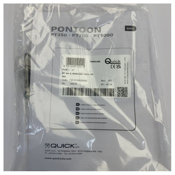 Γρήγορο ηλεκτρικό βαρούλκο σκάφους PT700G 250W 12V με κάπσταν / βιντζιέρα 