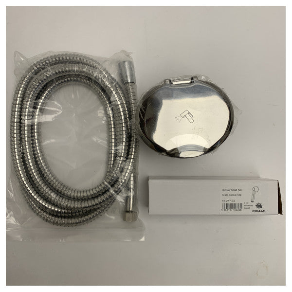 Cabina de ducha Osculati Marine de acero inoxidable con mezclador - Manguera de nailon duradera de 2,5 m para barcos y yates