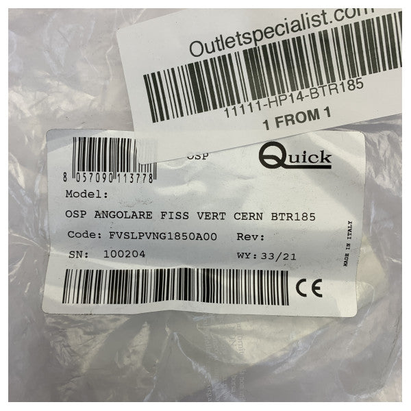 Quick BTR185 Soporte retráctil para propulsor de proa FVSLPVNG1850A00 