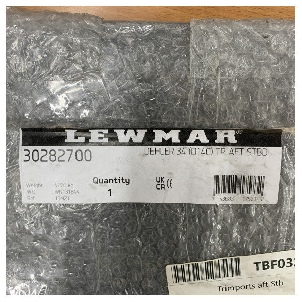 Lewmar Dehler 34 Portlight Aft Starboard Glass - Hatch - Porthole Kit - 30282700