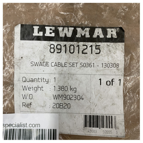 Lewmar 89101215 Zestaw lin stalowych do zaciskania S0361 130308 Zestaw do olinowania 