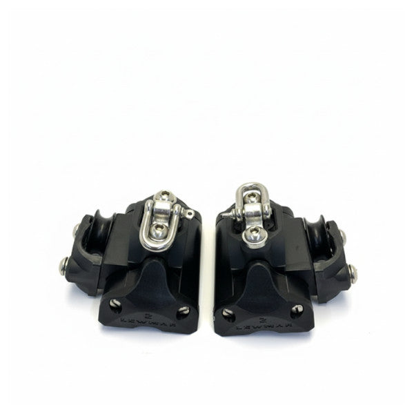 Lewmar Size 2 końcowy wspornik sterujący 1 z knagą - para, czarny - 29472068BK 