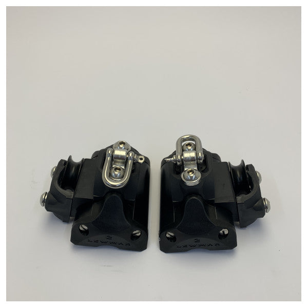 Lewmar Size 2 końcowy wspornik sterujący 1 z knagą - para, czarny - 29472068BK 