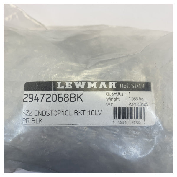 Lewmar Size 2 końcowy wspornik sterujący 1 z knagą - para, czarny - 29472068BK 