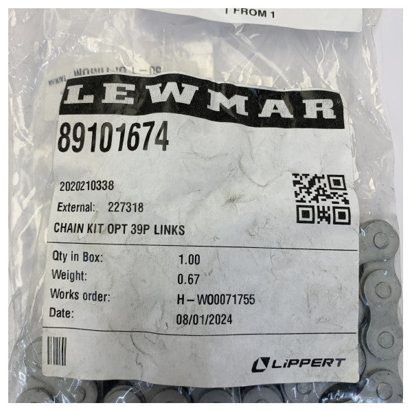 Lewmar 89101674 Roller Chain Kit OPT 39P Links