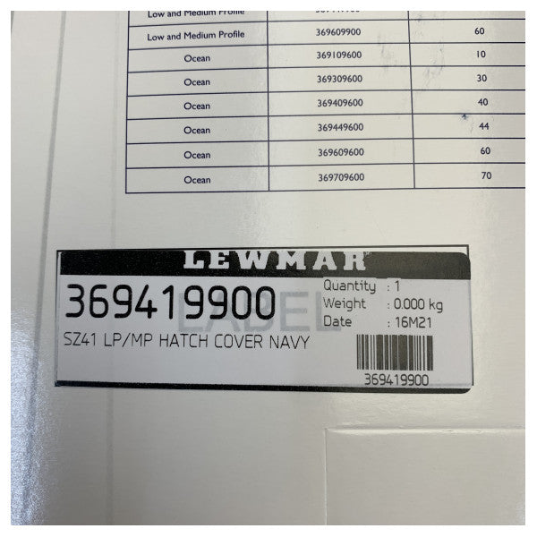 Lewmar Μέγεθος 41 Κάλυμμα Καταπακτής Χαμηλού και Μεσαίου Προφίλ Ναυτικό - 369419900 