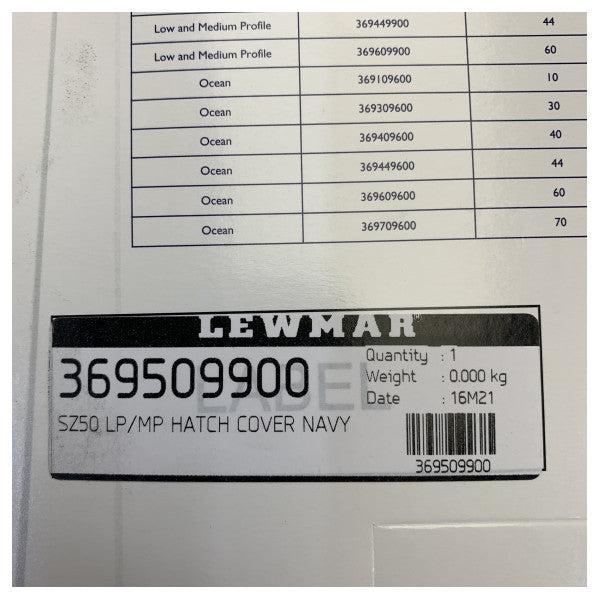 Lewmar Size 50 Кришка люка Navy для люків низького та середнього профілю - 369509900 