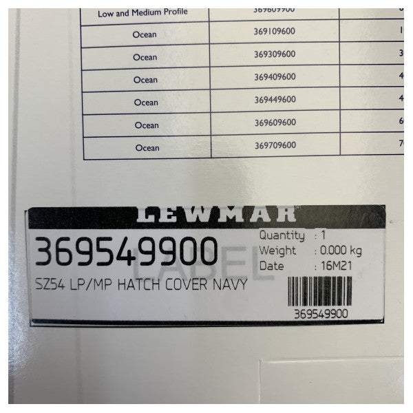 Lewmar مقاس 54 غطاء فتحة بروفايل منخفض ومتوسط - كحلي - 369549900 