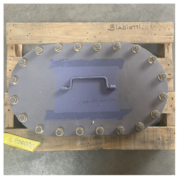 Stål Marine Lokk - Tilgangsluke FE510 UNI5046-1999 600 x 300 mm 