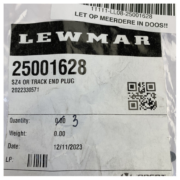 Lewmar 25001628 SZ4 Ocean Racing крайна тапа за релса 