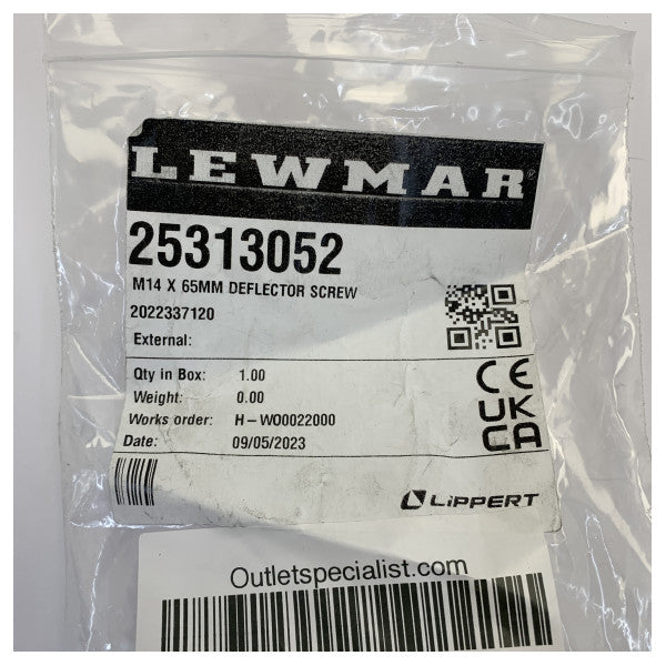 Гвинт дефлектора Lewmar 25313052 M14 x 65 мм 