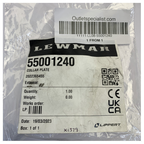Lewmar 55001240 Placa de colar para eixo com chaveta 