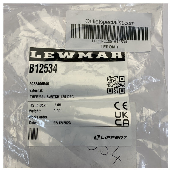 Термовимикач Lewmar B12534 120 градусів 