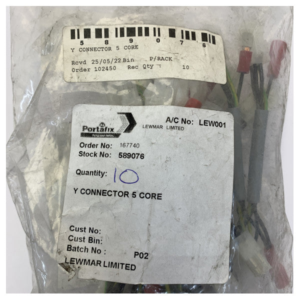 Lewmar 5-Core Y-Connector Marine Electrical Splitter Cable - 589076