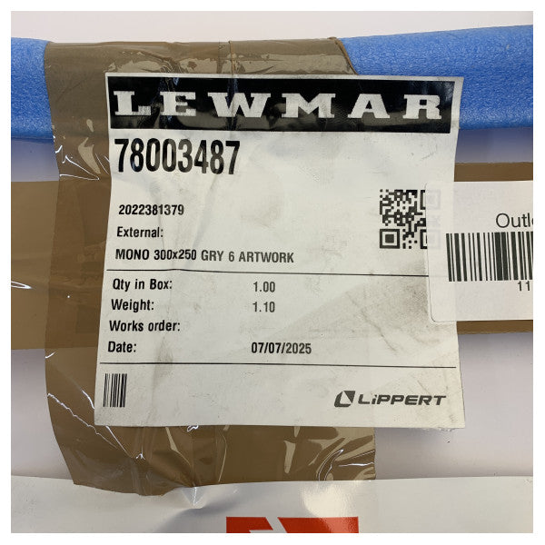 Lewmar DNR Pannello in vetro marino mono 300x250mm tinta grigia - 78003487 