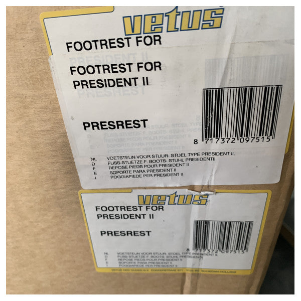 Vetus PRESREST aluminium footrecht for President II pilot seat