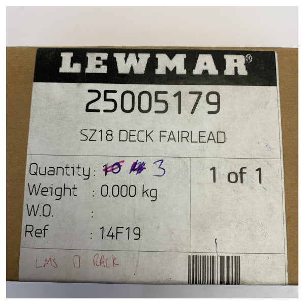 Lewmar 25005179 SZ18 Deckleitöse 