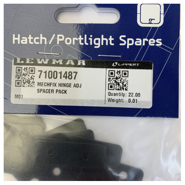 Lewmar 71001487 Mechfix Ħinge Adjustable Spacer Pack 