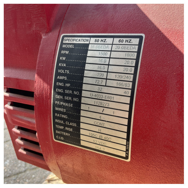 Невикористаний судновий дизель-генератор Westerbeke 16 кВт | 20 кВт