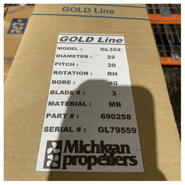 Michigan Propellers 3-Blade Messingpropeller GL352 22x20 RH 40mm - 690258 