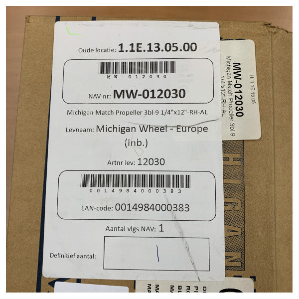 Hélice de alumínio Michigan Match de 3 pás 9-1/4x12 RH - 12030 