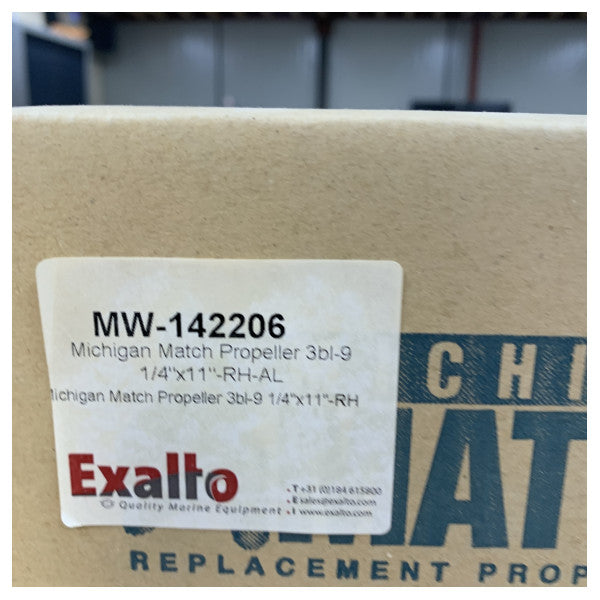 Michigan Match 3-bladet aluminiumsbådpropel 9 1/4x11 RH - 142206 