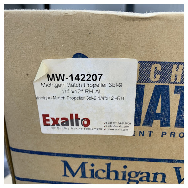 Michigan Match 3-Blatt Aluminium-Bootspropeller 9 1/4x12 RH - 142207 