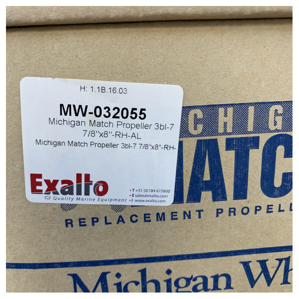 Michigan Match 3-Blatt-Aluminium-Propeller 7 7/8 x 8 RH - 32055 