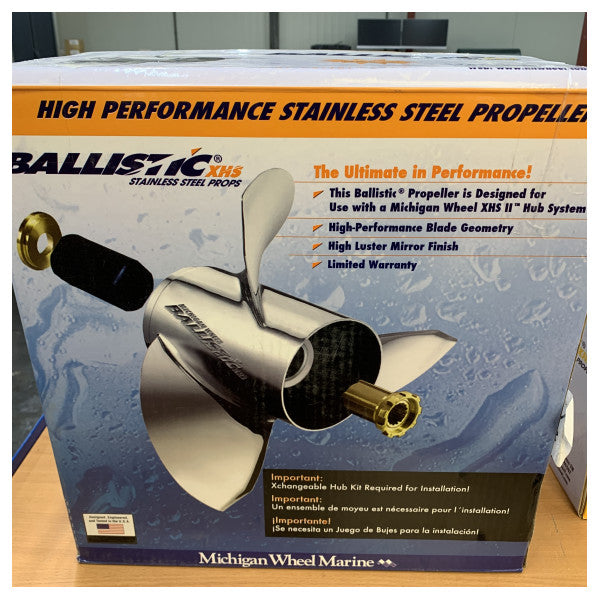 Michigan Ballistic 3-bladet rustfri stålpropel 14 3/8 x 21 LH XHS - 937521 