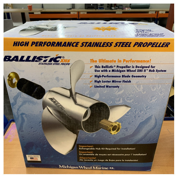Michigan Ballistic 3-blads propell i rustfritt stål 14 1/4 x 23 LH - 937523 