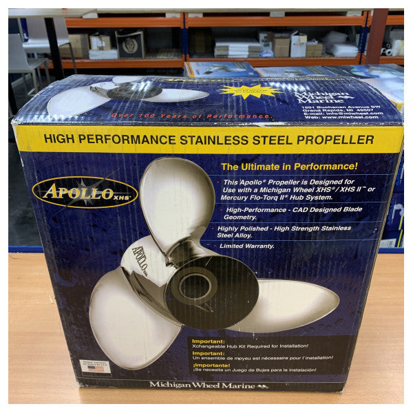 Michigan Apollo 4-Blatt Edelstahl-Propeller 14 3/8 x 18 LH - 993214 