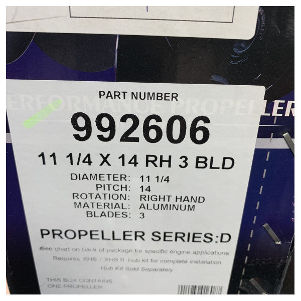 Michigan Vortex 3-blads aluminiumpropell 11 1/4 x 14 RH - 992606 