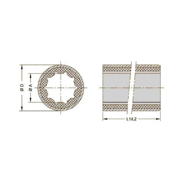 Michigan AquaLube Rubber Bearing Brass 1in x 1-3\/8in x 4in - AIB100B 