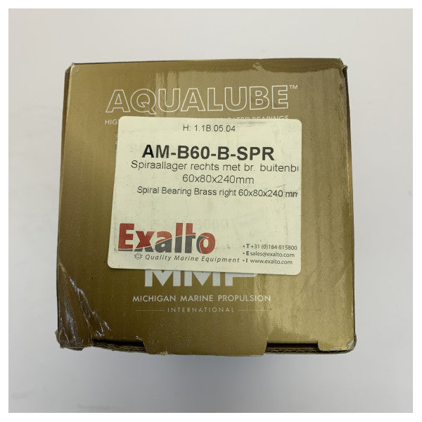 Лагер за спираловиден витлов вал Michigan Aqualube 60x80x240mm десен - AMB60BSPR 