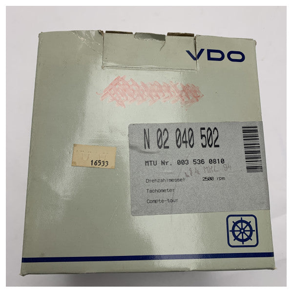 VDO N02040502 tachometer 3000 RPM 

This is a tachometer with the model number VDO N02040502, which displays a maximum of 3000 revolutions per minute (RPM).