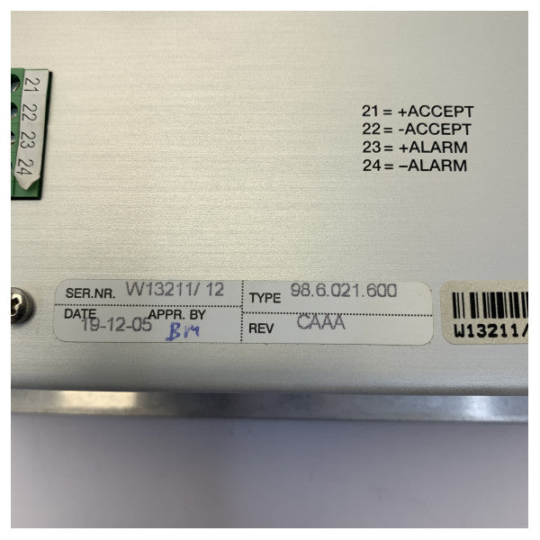 Praxis 98-6-021-600 Alarm Duty System -näyttömoduuli - Käytetty 