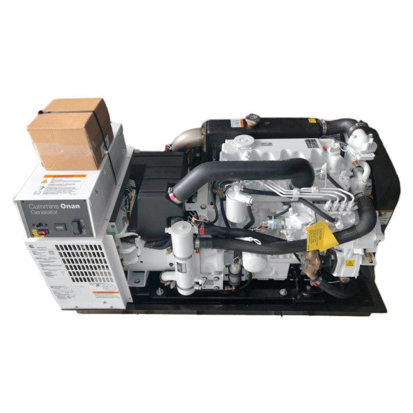 The Cummins Onan 29 kW marine diesel generator has a voltage output of 230V and operates at 60Hz. The model number is 29MDKDS.