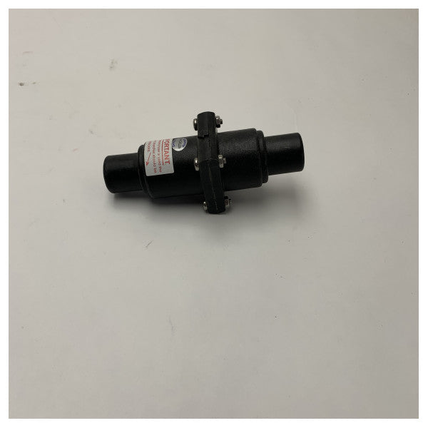 Whale Marine Black In-Line Check Valve 38mm - Válvula anti-retorno durável para sistemas de bombas e mangueiras
