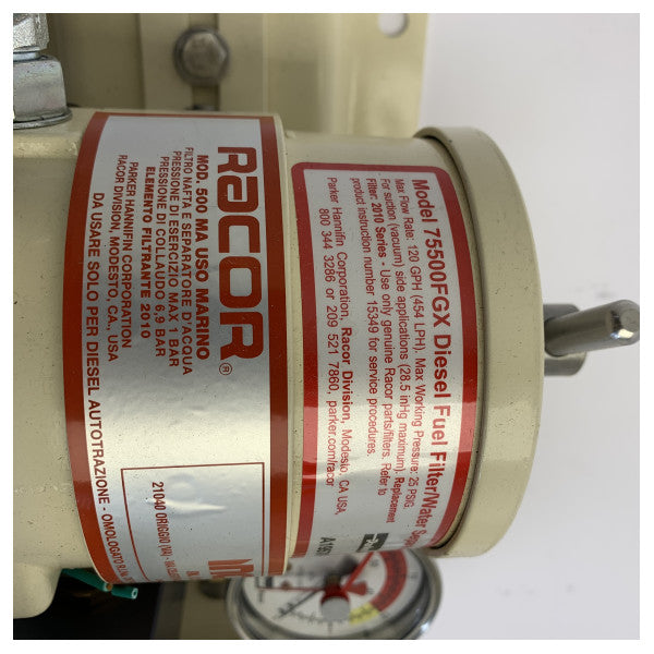 Racor 75500MAP Séparateur d’eau à double filtre à carburant marin série Turbine 