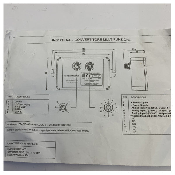 San Giorgio Sein Mekanisk motor till NMEA 2000-omvandlarsats - UNS12191 