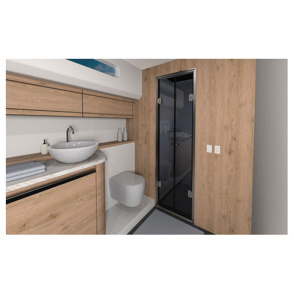 Parema SRL Salone porta doccia in acciaio inossidabile a scomparsa 190 x 52 cm