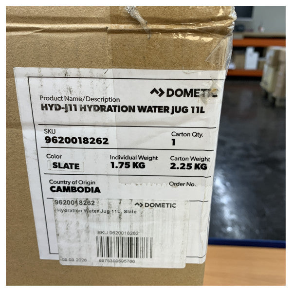 Dometic GO Hydration Recipiente de Água 11L Depósito de Água Portátil Ardósia/Preto 