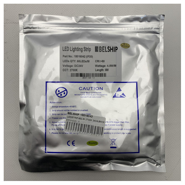Світлодіодна стрічка Belship 24V | 2700K | 60LEDs/m - 18016042