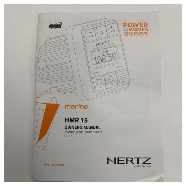 Hertz HMR15 Marine Radio System with 200W Amplifier FM USB Bluetooth IP66 Waterproof 