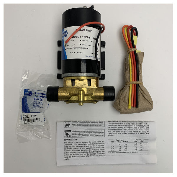 Jabsco 18220-112 12V морска баластна помпа за уейкборд и ски лодки