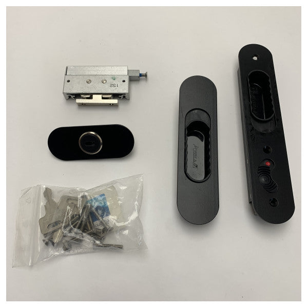 Чорний морський бічний замок Southco з ручками та циліндровим замком 